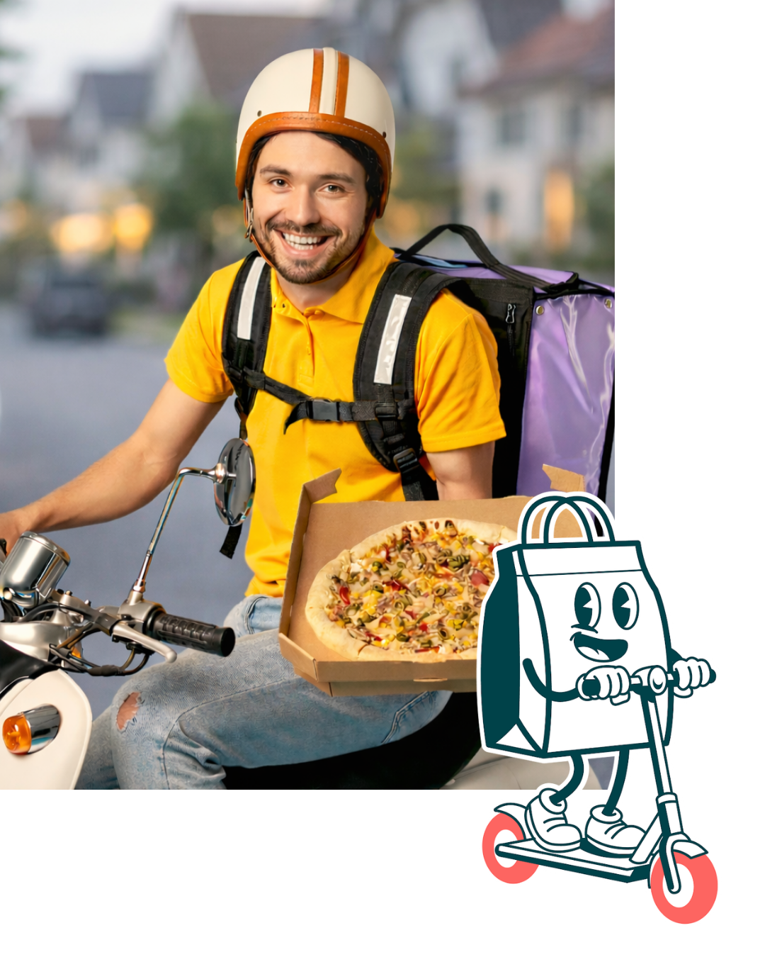 Repartidor de delivery con un pedido